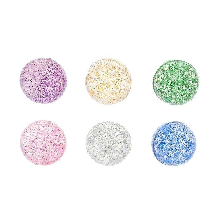 Мяч каучуковый «Блеск», 2,5 см, цвета МИКС