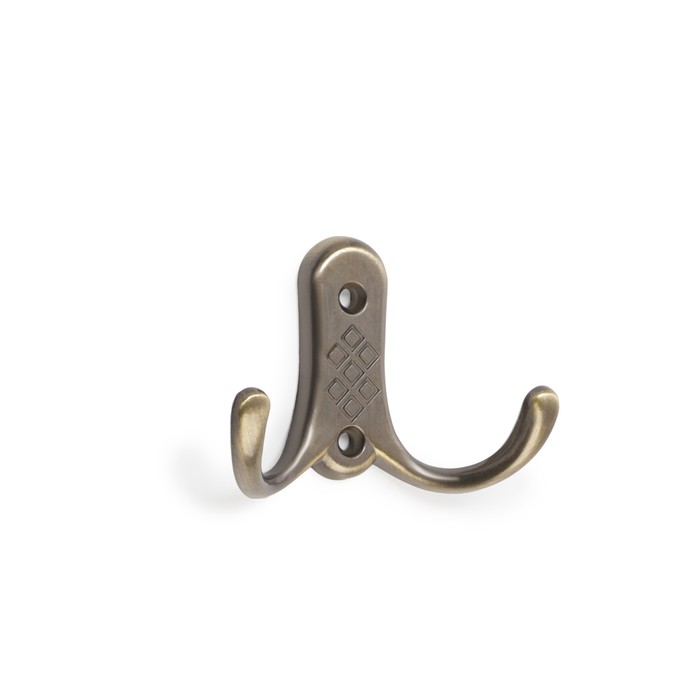 Крючок мебельный ТУНДРА TKd=024 LIGHT, двухрожковый, бронза