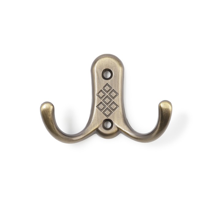 Крючок мебельный ТУНДРА TKd=024 LIGHT, двухрожковый, бронза