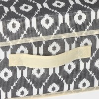 Короб для хранения с крышкой Доляна «Ромбы», 26×20×17 см, серый