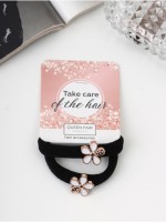 Резинки для волос «Грейс», набор 2 шт., цветок, 3.5 см, чёрные