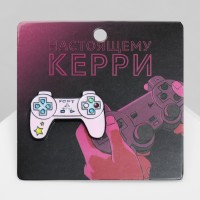 Значок «Джойстик», цветной в чёрном металле