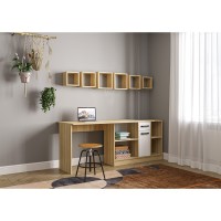 Стол письменный «Клик Мебель. СПЛ - 1», 1350×1238×750 мм, цвет дуб сонома/белый глянец