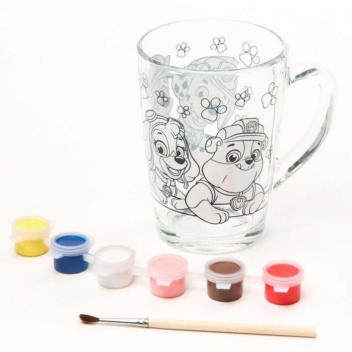 Роспись стеклянной кружки "Команда" PAW PATROL, 300 мл