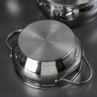 Набор кастрюль «Медея», 3 предмета: 1,6 л, 2,2 л, 3,2 л, капсульное дно, стеклянные крышки