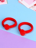 Резинка для волос «Пупсёнок», набор 2 шт., клубничка, 3.5 см, красная