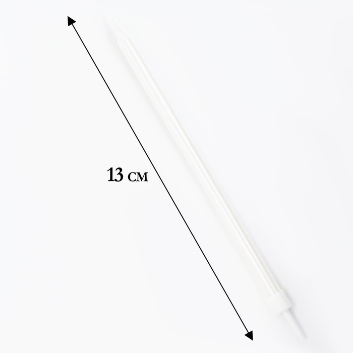 Свечи в торт «Ройс», 6 шт., высокие, 13 см, жемчужный металлик