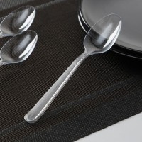 Ложка одноразовая «Премиум», 18 см, цвет чёрный