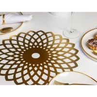 Салфетка сервировочная на стол «Дэми», d=37 см, цвет серебряный