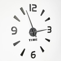 Часы-наклейка DIY "Кавалье", d-120 см, черные