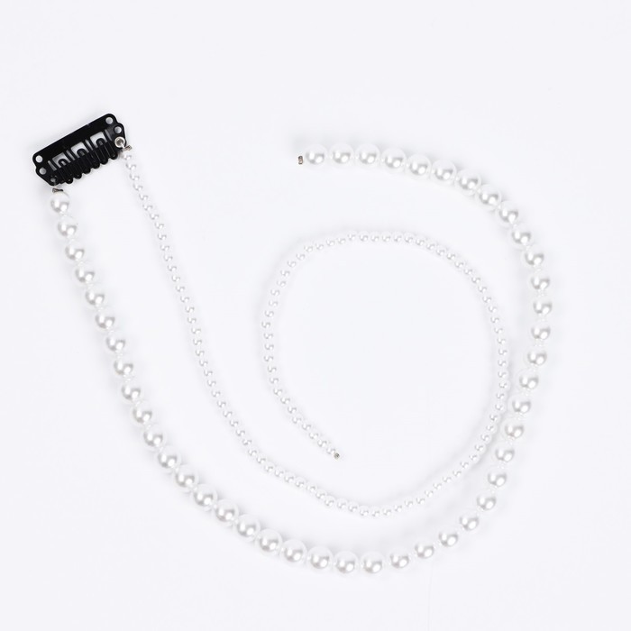 Заколка прядь с жемчугом новогодняя «С Новым годом», на Новый год, 7 х 6,4 см