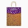 Пакет с клапаном «С Днём рождения», звезды, крафт, глиттер, 19.5×10×25 см