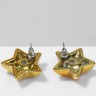 Серьги металл «Звезда» малая, цвет золото