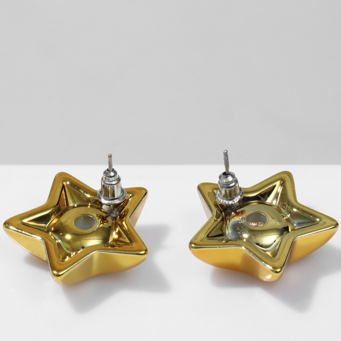 Серьги металл «Звезда» малая, цвет золото