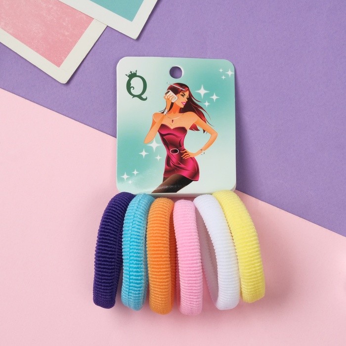 Резинка для волос "Анна" (набор 6 шт) мечта, 4 см