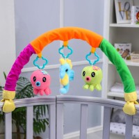 Дуга игровая мягкая на коляску/кроватку «Осьминожки», 3 игрушки, МИКС, р-р 24-84