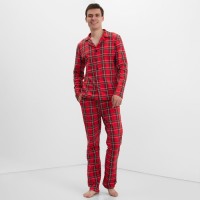 Пижама мужская (рубашка, брюки) KAFTAN «Клетка», размер 52