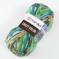 Пряжа "Crazy color" 25% шерсть, 75% акрил 260м/100гр (177 салат-беж)