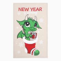 Набор новогодних полотенец Доляна "Новогоднее настроение" 28х46 см - 2 штуки, 100% хлопок, вафля 160 г/м2