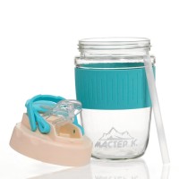 Термостакан "Мастер К" 350 мл, стеклянный, голубой
