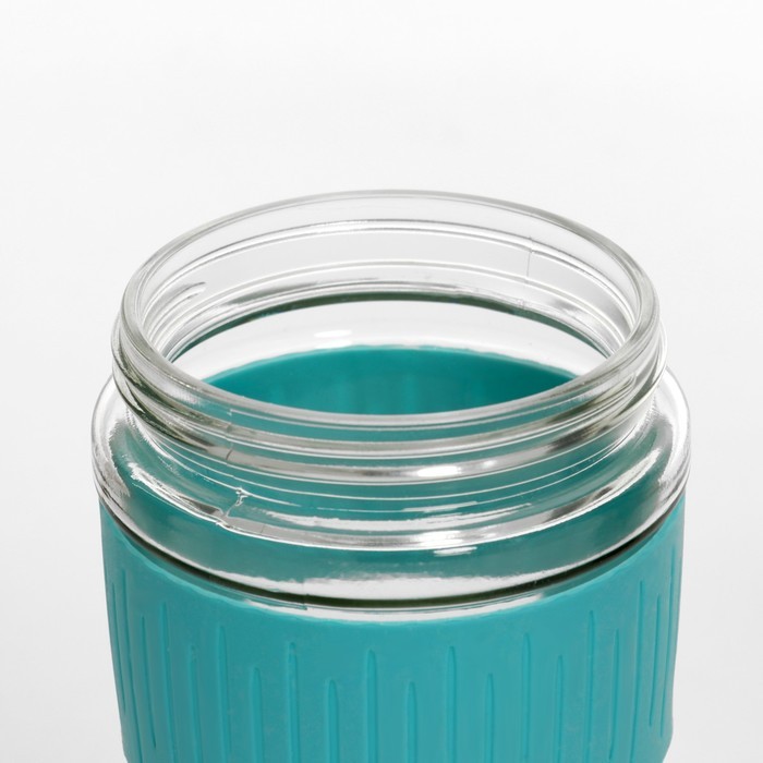 Термостакан "Мастер К" 350 мл, стеклянный, голубой