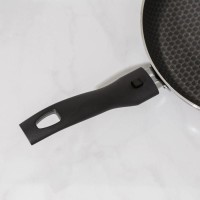 Сковорода Discovery, d=24 см, стеклянная крышка, съёмная ручка, антипригарное покрытие, цвет серый