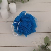 Мочалка для тела Доляна «Шар», 30 г, голубая