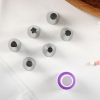 Набор кондитерский Доляна «Дабл», 9 предметов: 2 мешка, 6 насадок, адаптер, насадки МИКС