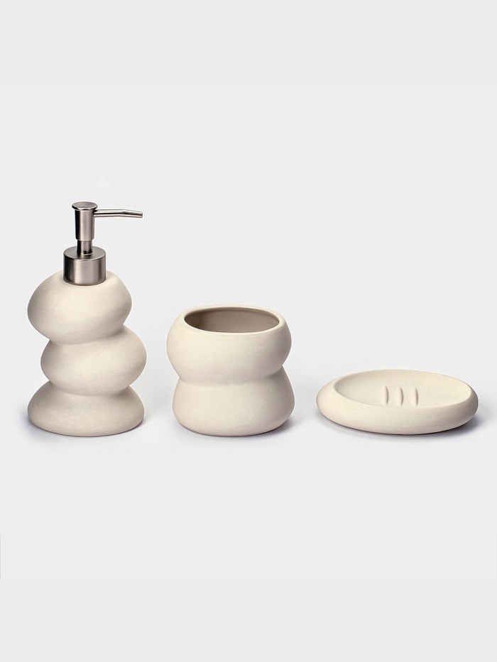 Набор для ванной SAVANNA «Мено», 3 предмета, дозатор для мыла, стакан, мыльница Набор для ванной SAVANNA «Мено», 3 предмета, дозатор для мыла, стакан, мыльница