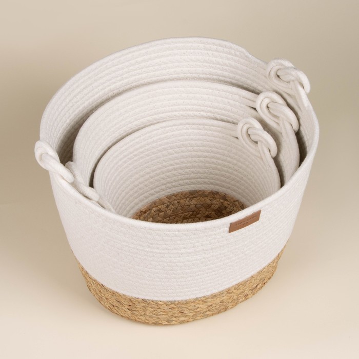 Корзины для хранения SL Home, плетёные, ручной работы, 3 шт., 24×21×17 см, 30×25×22 см, 35×30×27 см