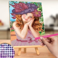 Алмазная мозаика на подставке «Девочка», 13 х 19 см. Набор для творчества
