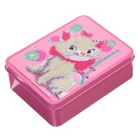 Алмазная мозаика на шкатулке с частичным заполнением для детей «Коты Аристократы», 11.5 х 8.5 см