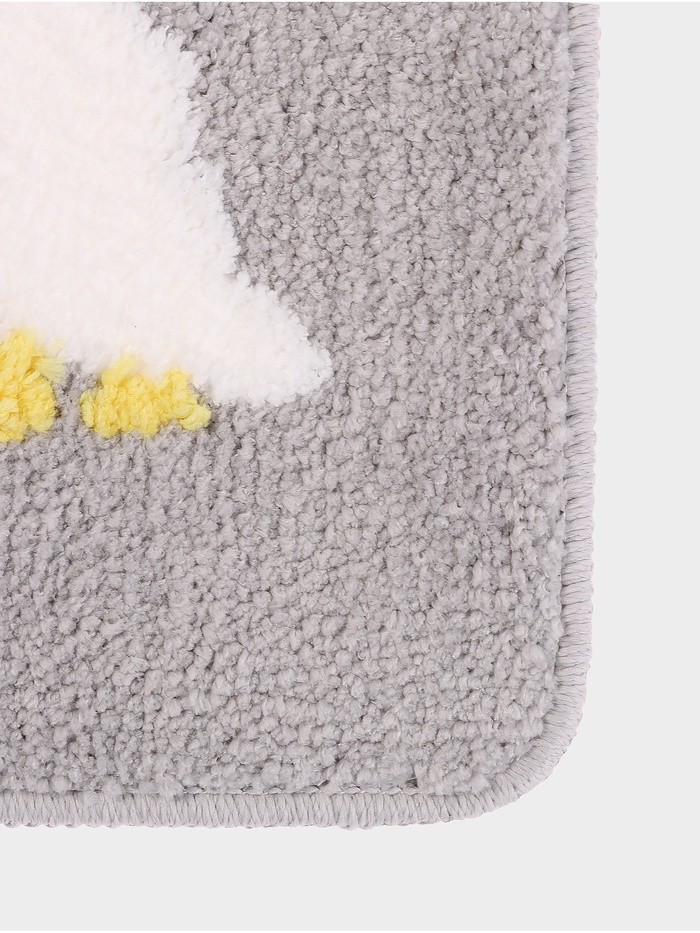 Коврик Доляна «Гуси», 40×60 см, микрофибра, серый