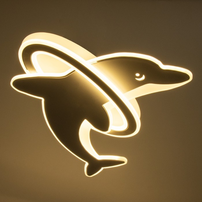 Люстра с ПДУ "Дельфин LED 140Вт 3000-6000К диммер белый 60х60х9 см BayerLux Люстра с ПДУ "Дельфин LED 140Вт 3000-6000К диммер белый 60х60х9 см BayerLux