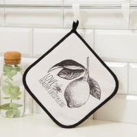 Прихватка "Love healthy"  19х19 саржа,100% х/л,ватин 250г/м2