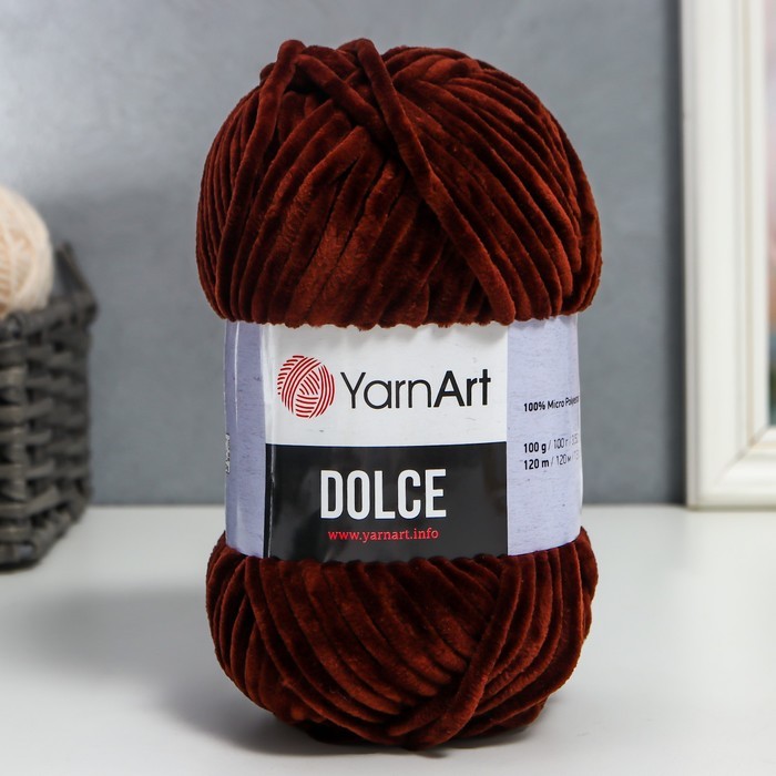 Пряжа "Dolce" 100% микрополиэстер 120м/100гр (775 шоколад)