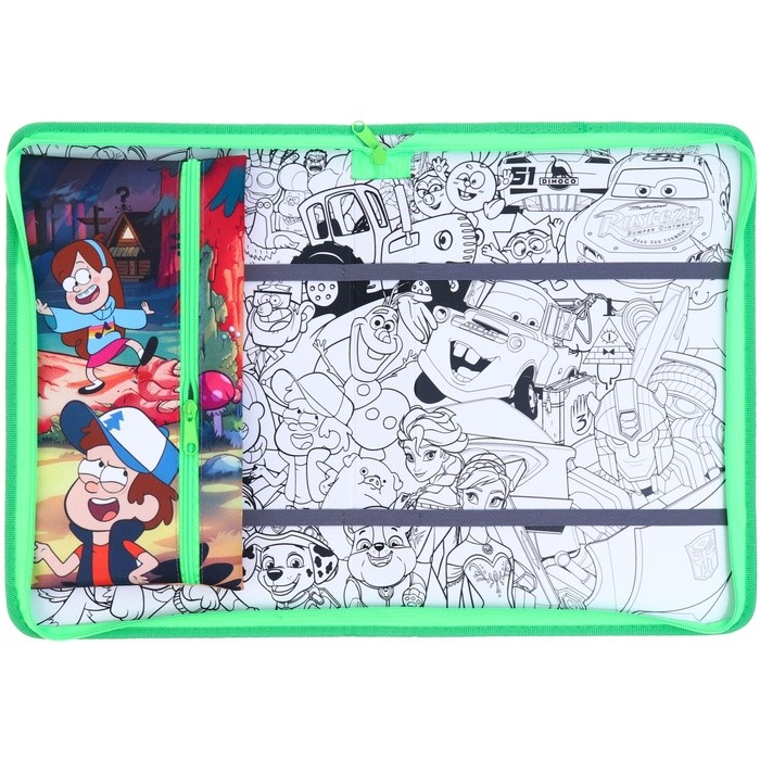 Папка для труда А4 с пеналом, на молнии, текстиль, «Гравити Фолз»