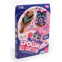 Вышивка бисером. Брошь «Сова и перо», набор для творчестваа