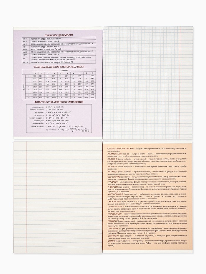 Тетради предметные, 48 л., набор из 10 шт., блок №2 «Фразы» уф лак