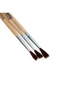 Набор кистей для рисования, пони, 3 штуки: № 1, 2, 3, круглые, деревянная ручка, международный размер