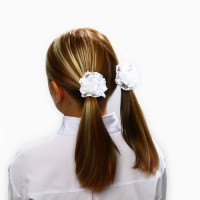 Бант для волос на резинке школьный, белый, 2 штуки, 7 см, Минни Маус