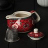 Чайник заварочный «Лотос», 200 мл, с металлическим ситом, цвет красный