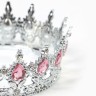 Корона топпер для торта серебрянная с камнями