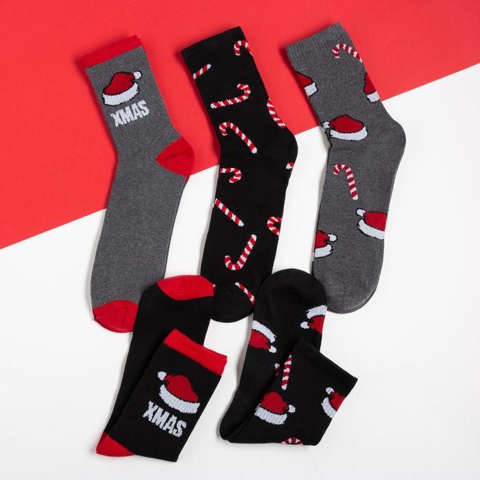 Носки мужские новогодние KAFTAN «С Новым Годом», набор 5 пар, размер 41-44 (27-29 см)