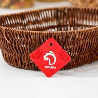 Корзинка для фруктов и хлеба Доляна «Огайо» 28×21×7.5 см, пластик, плетёная, овальная, коричневая