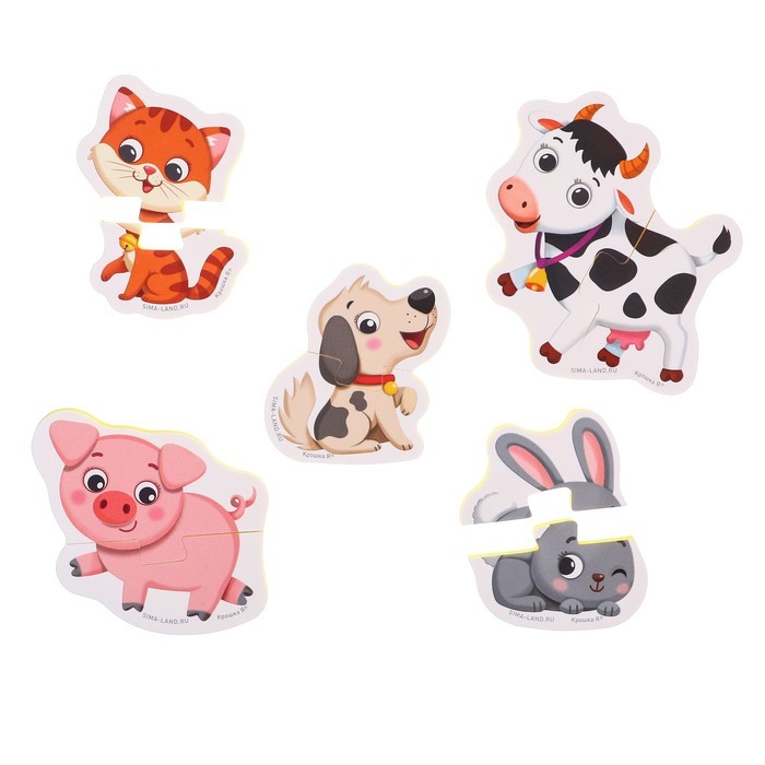 Пазлы для ванны Крошка Я «Домашние животные», макси, от 1 года