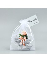 Мешочек подарочный из фатина с термонаклейкой «Роза», 11×16 см ± 1.5 см