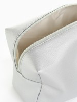 Косметичка женская на молнии, объёмная, серебряная