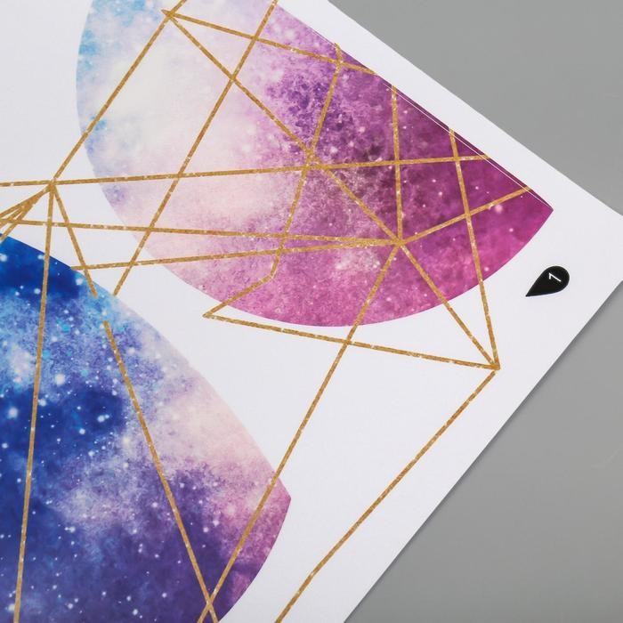 Наклейка пластик интерьерная цветная "Луна и месяц" 40х60 см