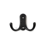 Крючок мебельный ТУНДРА TKd=024 LIGHT, двухрожковый, черный